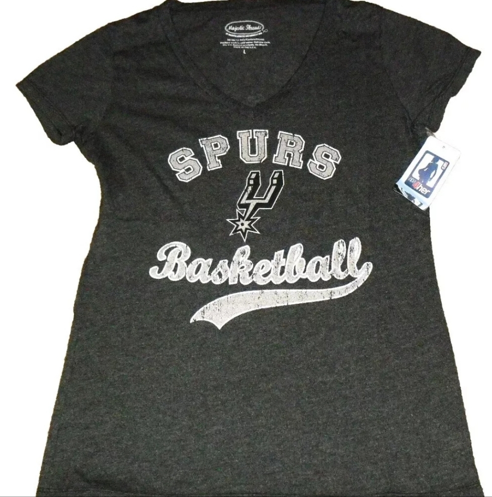 Kawhi Leonard Womens San Antonio Spurs V-Neck Two Sided T-Shirt sz. XL New NBA